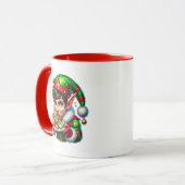 Mug Elfe de Noël festif ajouter monogramme (Devant gauche)
