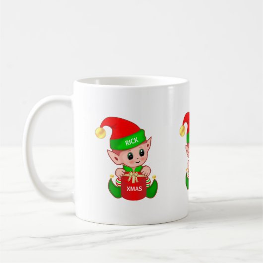 Mug Elfe de Noël mignon (Gauche)