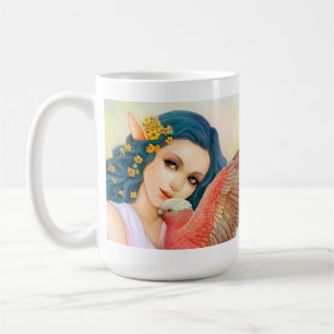 Mug Elfe d'une chevelure bleu et son galah