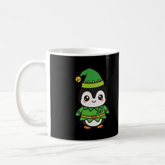 Mug Elfe manchot mignon Noël (Gauche)