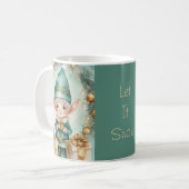 Mug Elfe mignon avec cadeaux de Noël (Devant gauche)