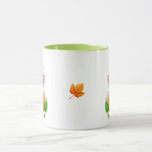 Mug Elfe Vert mignon avec Citrouille (Centre)