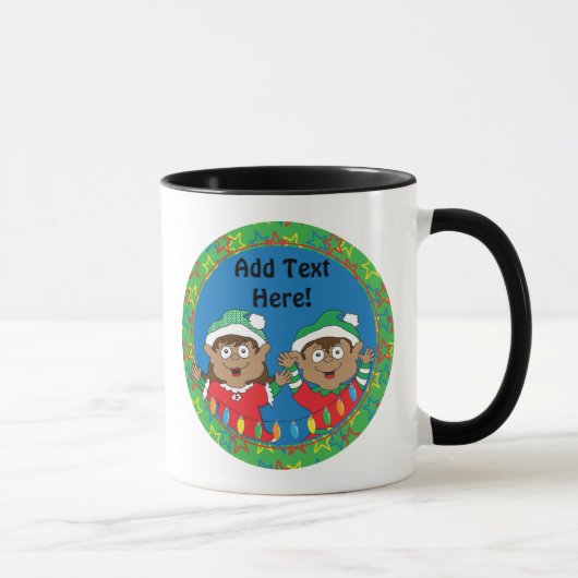 Mug Elfes de Noël de couleur (Droite)
