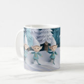 Mug Elfes découpés dans la neige de Noël (Devant gauche)