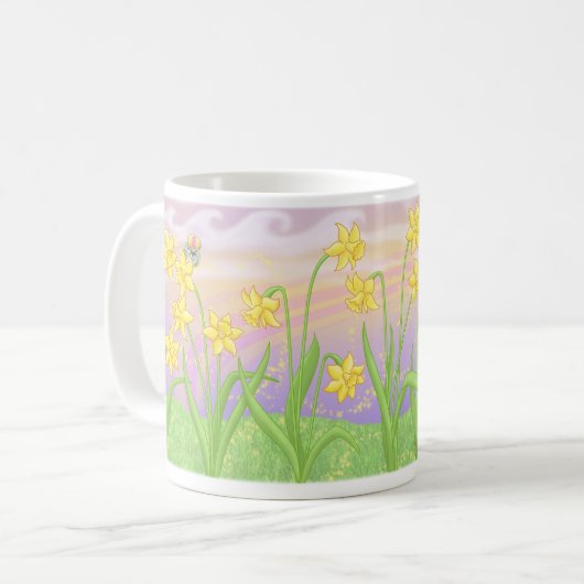 Mug Elfleda et kiwi dans les jonquilles (Devant gauche)
