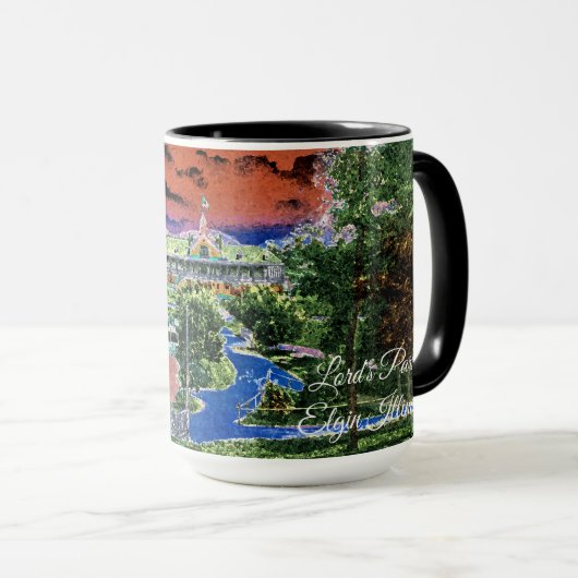 MUG ELGIN ILLINOIS LORDS PARK PAVILION 1920'S ART VIEW (Devant droit)