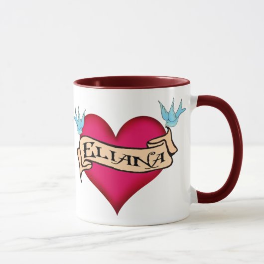 Mug Eliana - tatouage fait sur commande de coeur (Droite)