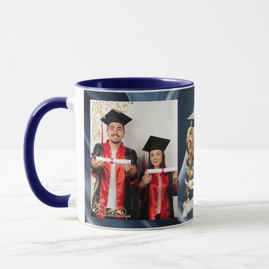 Mug Elite BLEU-Marble & Gold Personalized Graduation (Gauche)