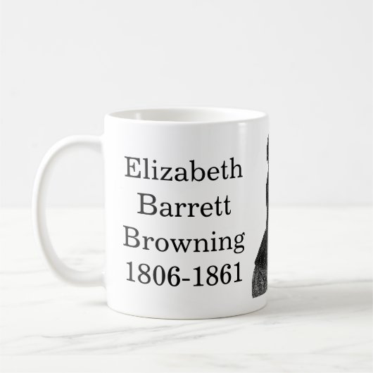 Mug Elizabeth Barrett Browning citation à l'écriture (Gauche)