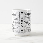 Mug Elizabeth Typographie Nom noir blanc (Centre)