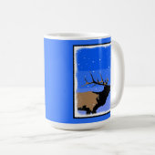 Mug Elk bouillonnant en hiver - Art original de la fau (Devant droit)