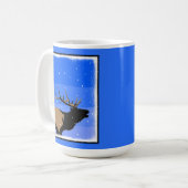 Mug Elk bouillonnant en hiver - Art original de la fau (Devant gauche)