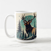 Mug Elk personnalisé en forêt avec ciel étoilé (Gauche)