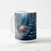 Mug Elk taureau dans la prairie avec pins (Devant gauche)