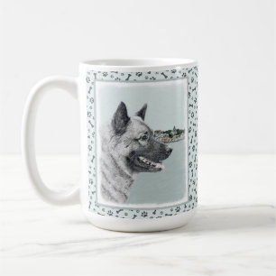 Mug Elkhound norvégien à la peinture de village - Chie
