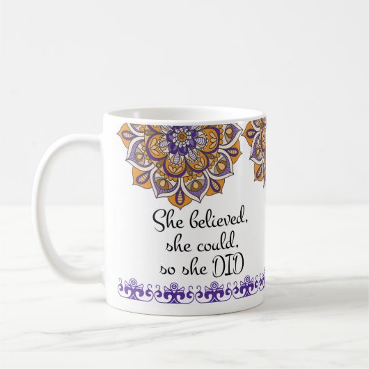 Mug Elle a cru qu'elle pourrait ainsi elle a fait, (Gauche)