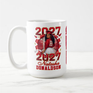Mug Elle a fait ça Femme Noire Diplômée Rouge Or 2027
