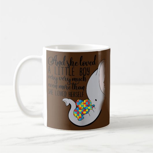 Mug Elle Aimait Un Petit Garçon Beaucoup Autisme Eléph (Gauche)