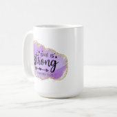 Mug Elle est forte (Devant gauche)