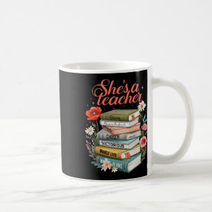 Mug Elle est une enseignante livres floraux vie d'ense