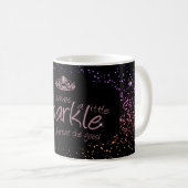 Mug Elle Feuille une petite étincelle en rose et noir (Devant droit)