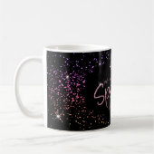 Mug Elle Feuille une petite étincelle en rose et noir (Gauche)