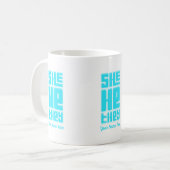 Mug Elle He They Retro Bold en Turquoise (Devant gauche)