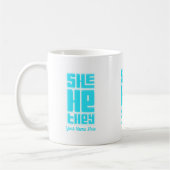 Mug Elle He They Retro Bold en Turquoise (Gauche)