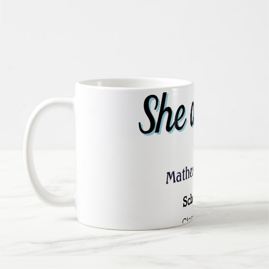 Mug Elle l'a fait simple noir classe moderne remise de (Gauche)