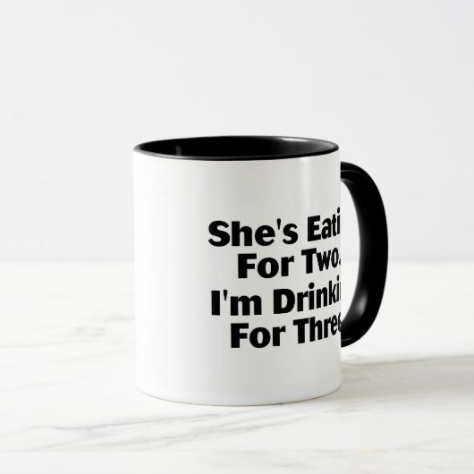 Mug Elle mange pour deux (Devant droit)