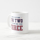 Mug Elle mange pour deux que je bois pour trois papa (Devant gauche)