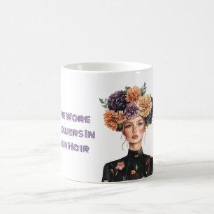 Mug Elle portait des fleurs dans les cheveux