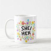 Mug ELLE/SES Pronononounes Arc-en-ciel Floral Wreath c (Gauche)