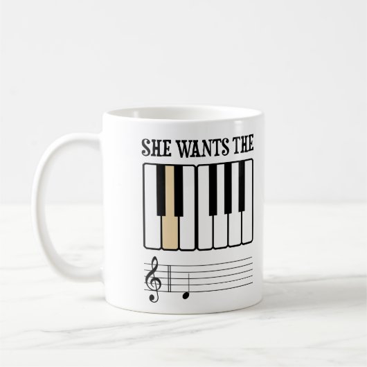 Mug Elle veut la musique de piano de D (Gauche)