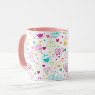 Mug Elmo & Abby Cadabby Valentine Hearts Motif