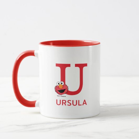 Mug Elmo Ajoutez Votre Nom Et Votre Monogramme U (Gauche)