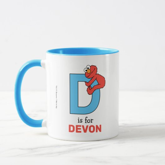 Mug Elmo Alphabet | D Bleu (Gauche)