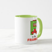 Mug Elmo Alphabet | F Vert (Devant droit)