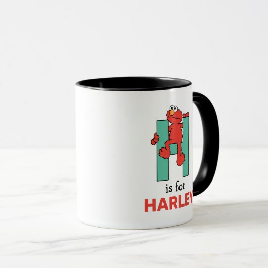 Mug Elmo Alphabet | H Vert (Devant droit)