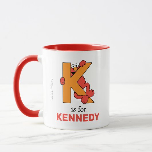 Mug Elmo Alphabet | K Orange (Gauche)
