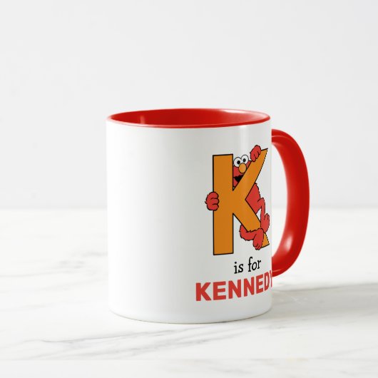 Mug Elmo Alphabet | K Orange (Devant droit)