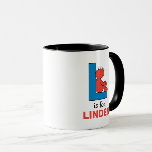 Mug Elmo Alphabet | L Bleu (Devant droit)