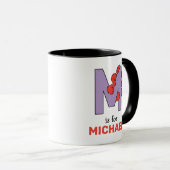 Mug Elmo Alphabet | M Violet (Devant droit)