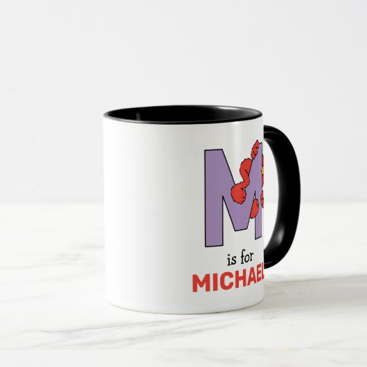 Mug Elmo Alphabet | M Violet (Devant droit)