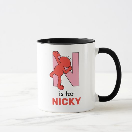 Mug Elmo Alphabet | N rose (Droite)
