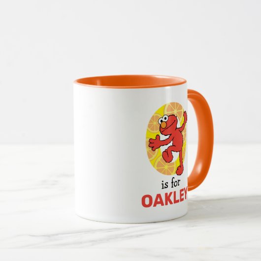 Mug Elmo Alphabet | O orange (Devant droit)