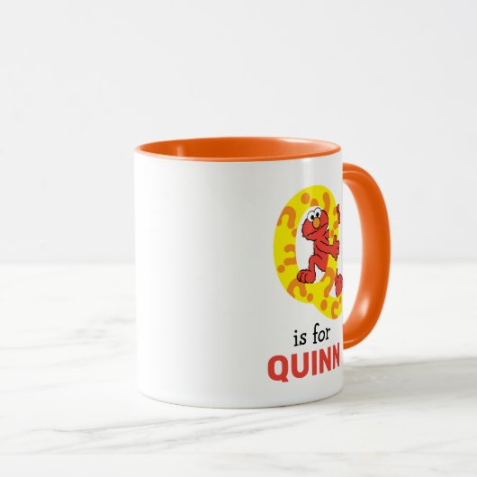Mug Elmo Alphabet | Q Point d'interrogation (Devant droit)
