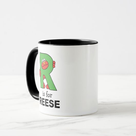 Mug Elmo Alphabet | R Vert (Devant gauche)