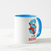 Mug Elmo Alphabet | S Bleu (Devant droit)