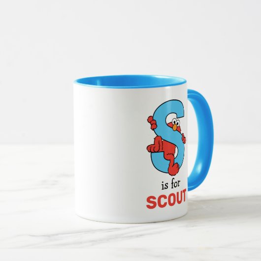 Mug Elmo Alphabet | S Bleu (Devant droit)